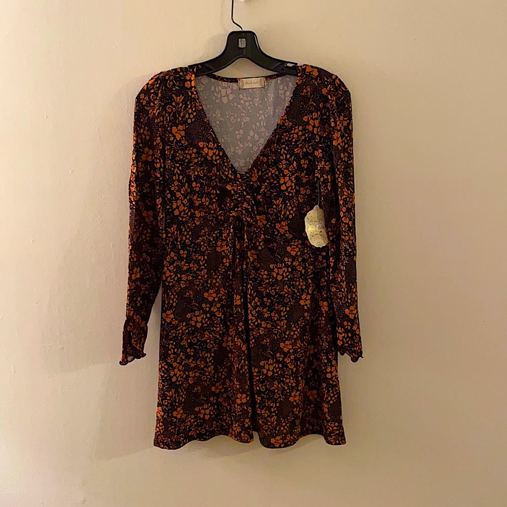 Altar’d State Orange Floral Mini Dress